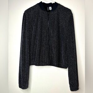 H&M Divided - Women Bomber Jacket Black Metallic